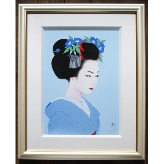 鶴田一郎「舞妓・朝顔」ジークレー版画